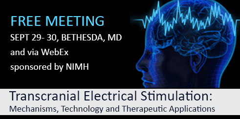 Transcranial Electrical Stimulation – Free Meeting Sponsored by NIMH, Sept 29-30